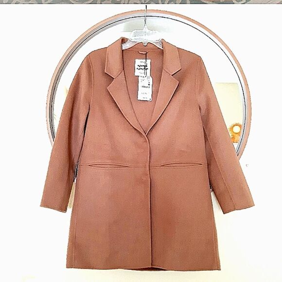 Zara NWT Wooldblend Outwear Light Girls Coat Camel Size 13/14 (0160) - Picture 1 of 11